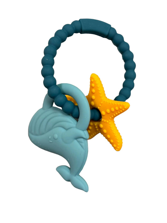 BPA Free Silicone Whale Teether Ring