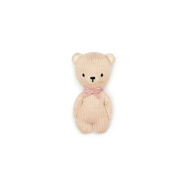Bear Rattle 5.5" - Light Pink & Dusty Rose