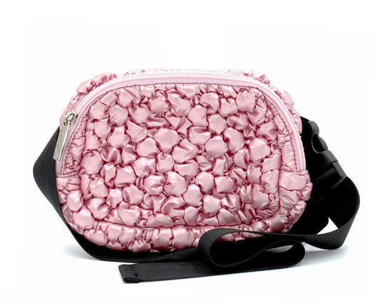 Adjustable Popcorn Waist Bag - Pink