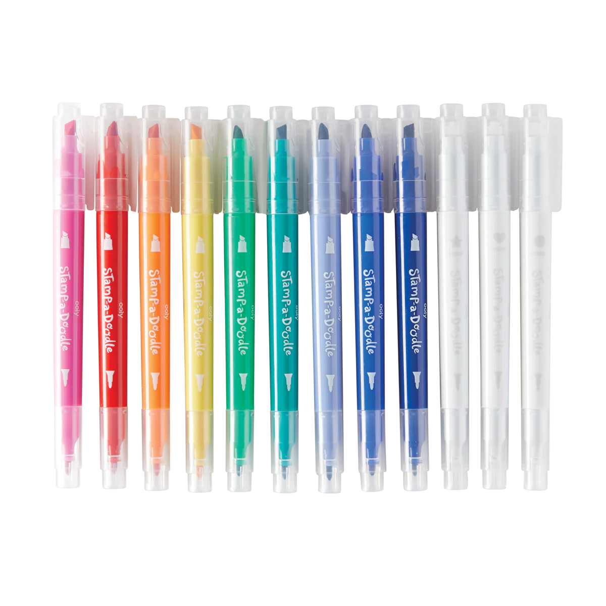 Stamp-A-Doodle Double-Ended Markers (Set of 12 w/ 9 Colors)