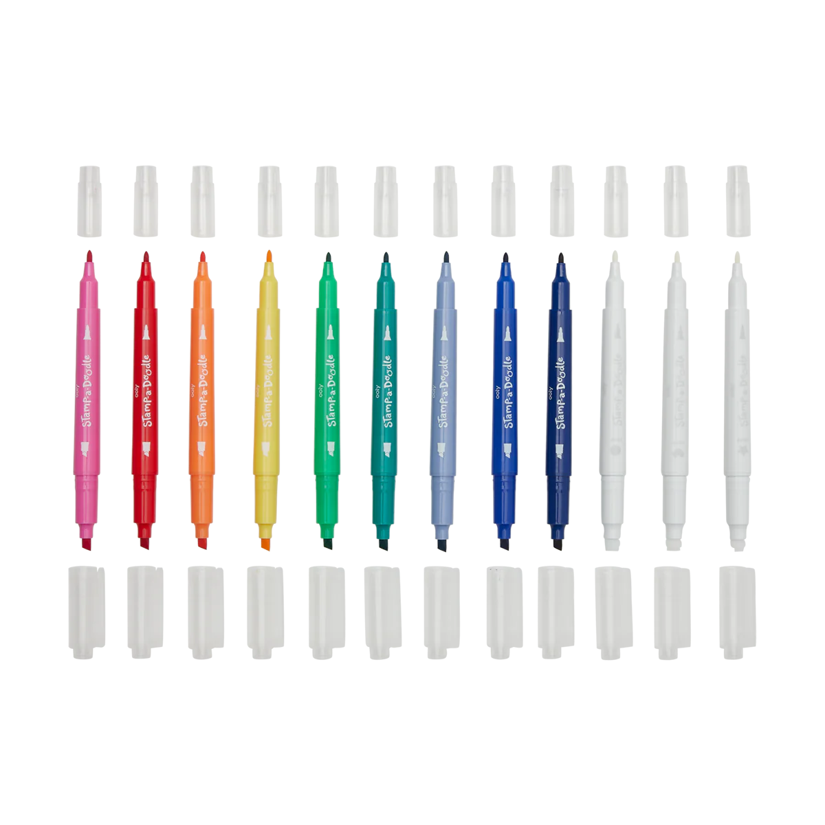 Stamp-A-Doodle Double-Ended Markers (Set of 12 w/ 9 Colors)