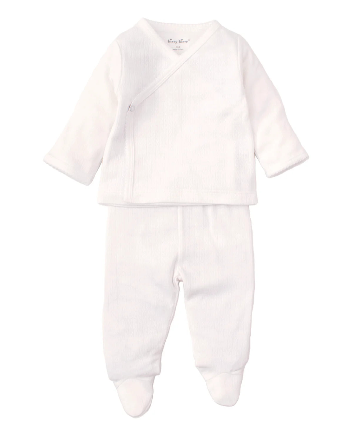 2PC Kissy Pointelle Cross Tee / Pant Set