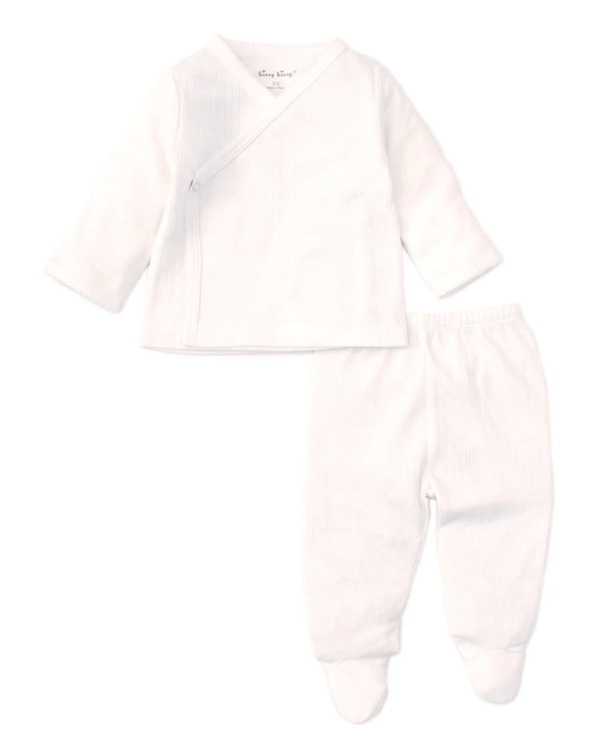 2PC Kissy Pointelle Cross Tee / Pant Set