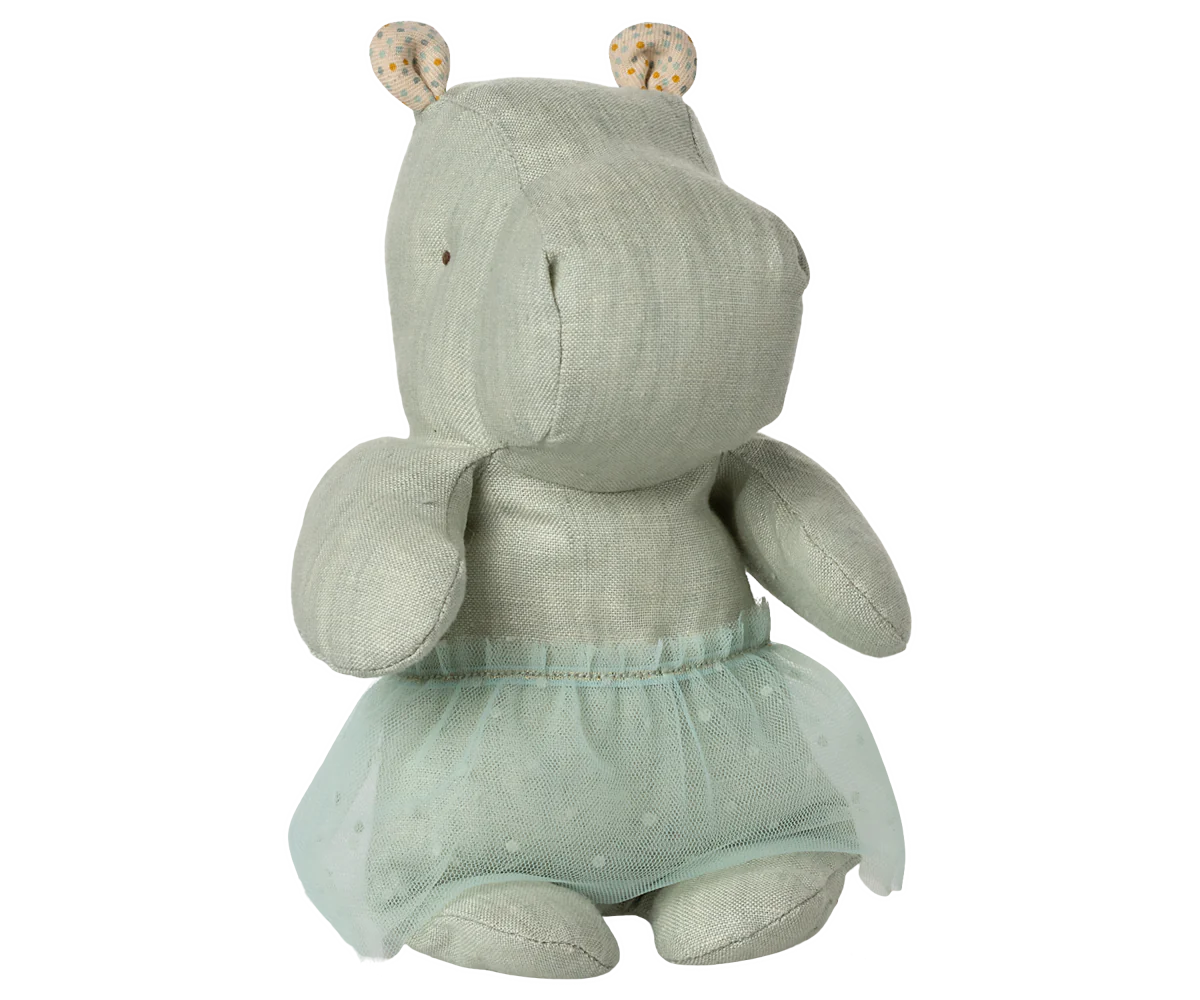 Safari friends, Hippo w. skirt, Small - Mint