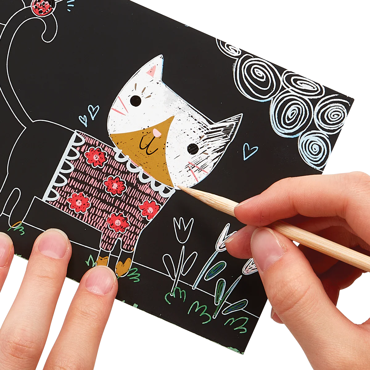 Mini Scratch & Scribble Art Kit: Cutie Cats - 7 PC Set