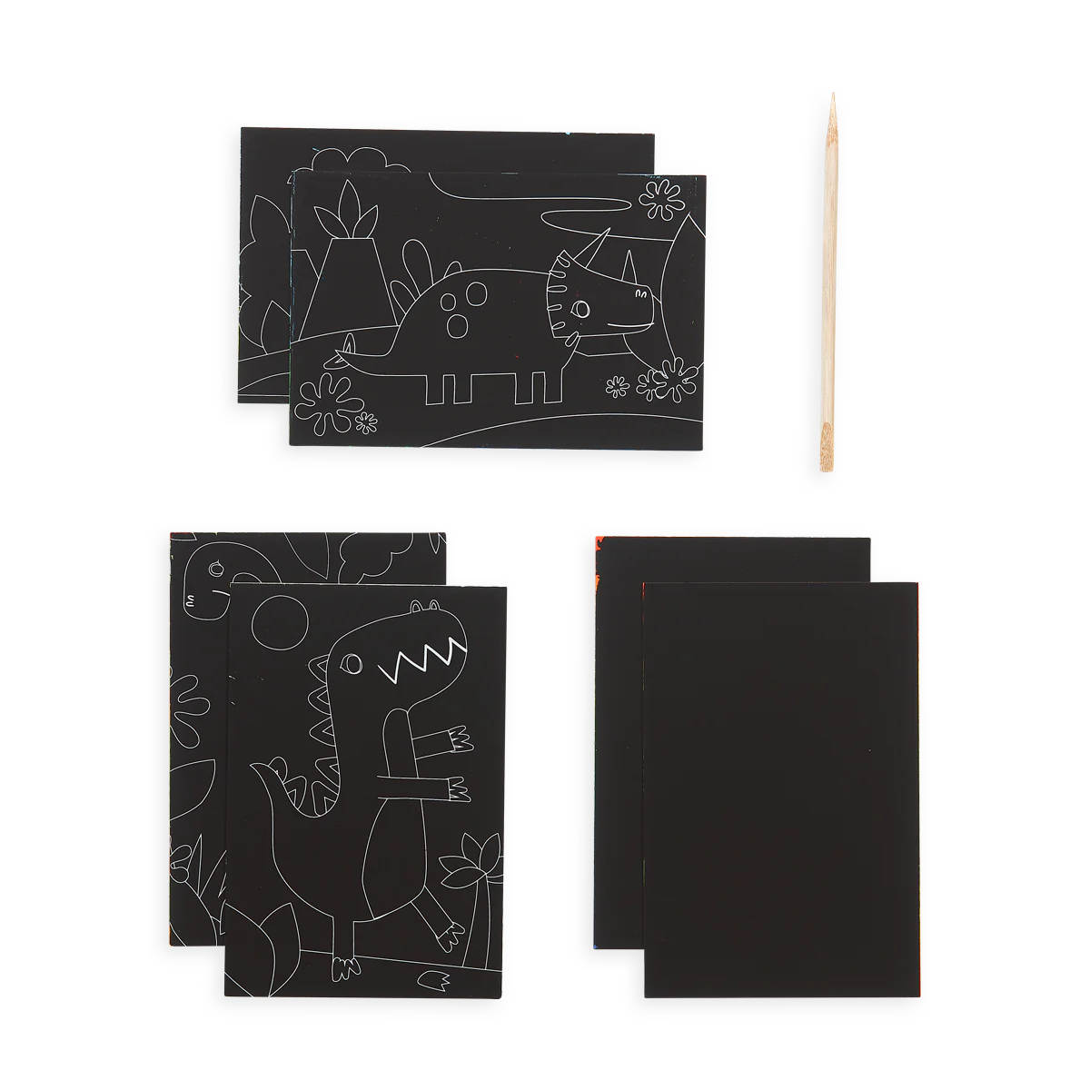 Mini Scratch & Scribble Art Kit: Dino Days - 7 PC Set