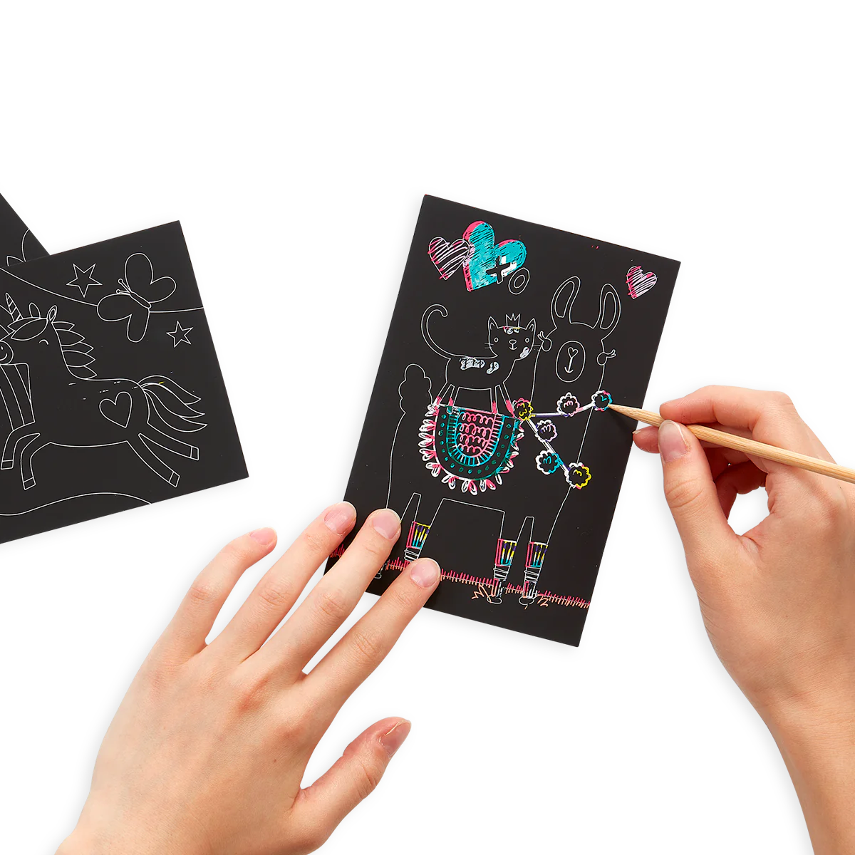 Mini Scratch & Scribble Art Kit: Funtastic Friends - 7 PC Set