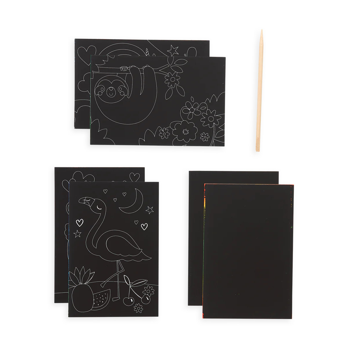 Mini Scratch & Scribble Art Kit: Funtastic Friends - 7 PC Set
