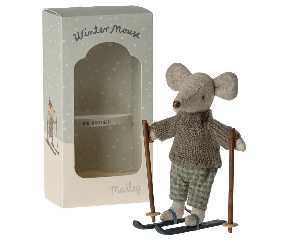 Winter mouse w/ ski set, Big brother