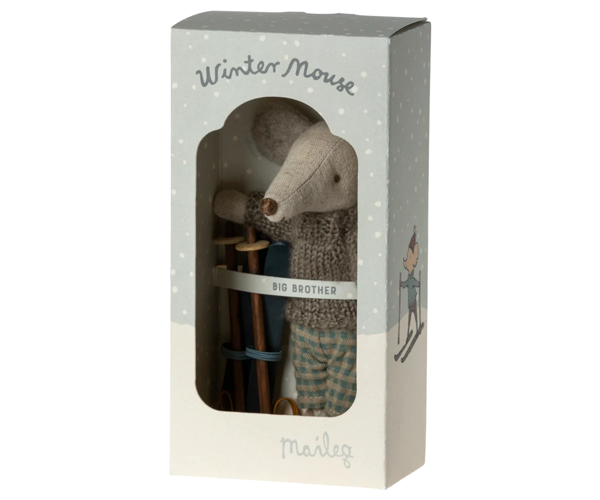Winter mouse w/ ski set, Big brother
