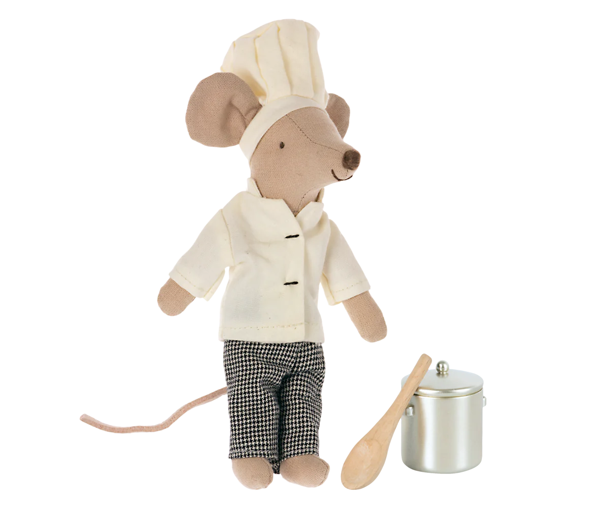Chef mouse w/soup pot & spoon