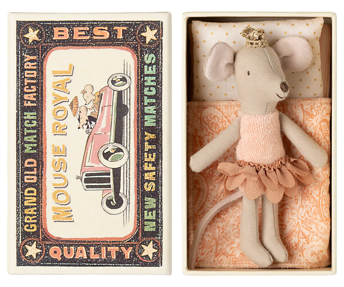 Princess Mouse, little sister in matchbox - coral