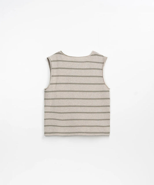 Striped Jersey Sleeveless T-Shirt