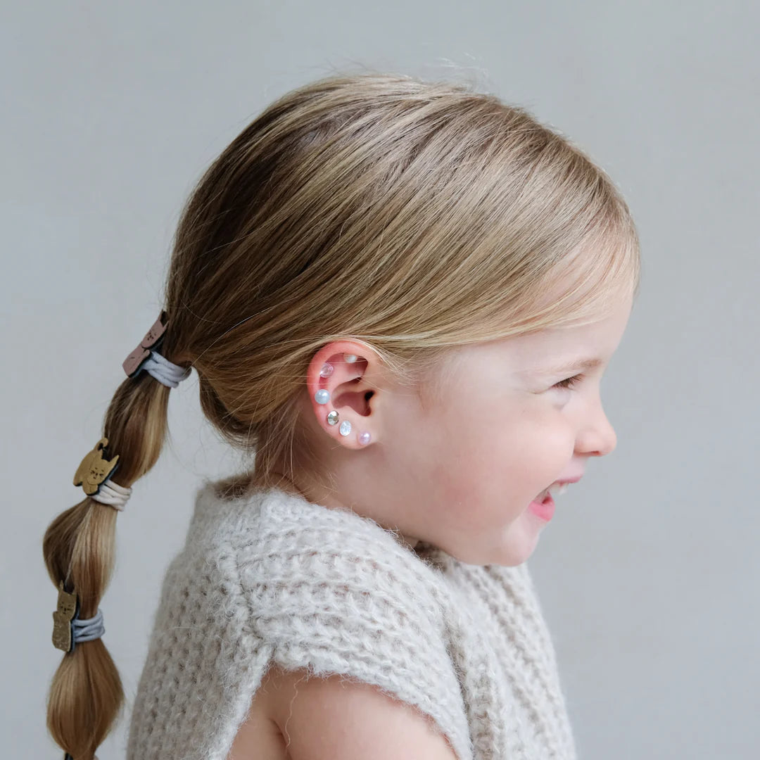 Pink Gem & Pearl Stick on Earrings