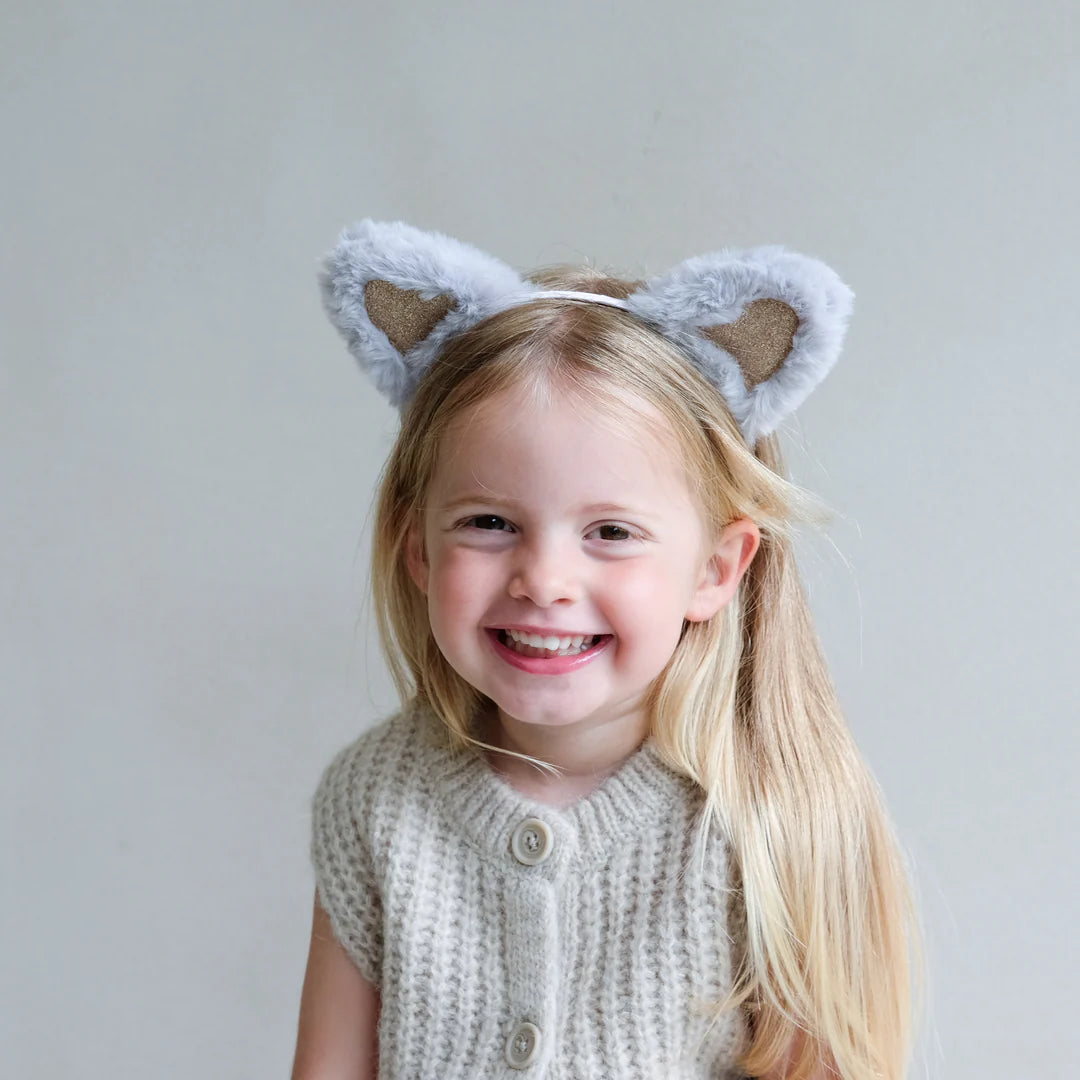 Furry Cat Ears - Grey