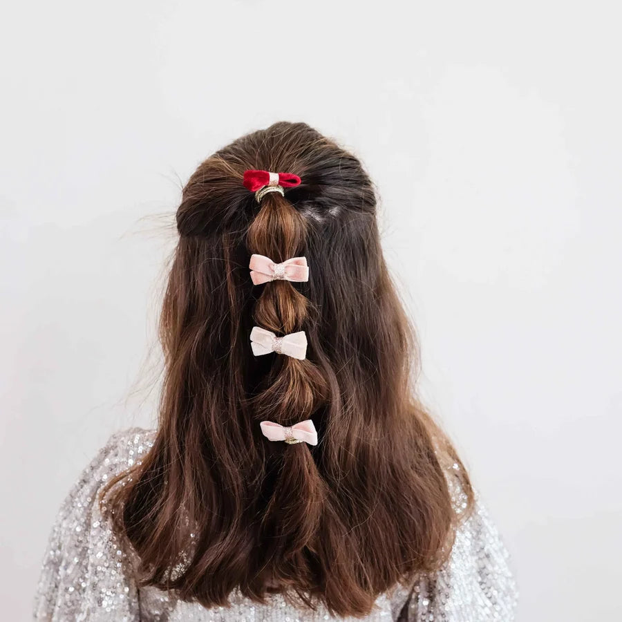 Glitter Velvet Bow Hair Ties