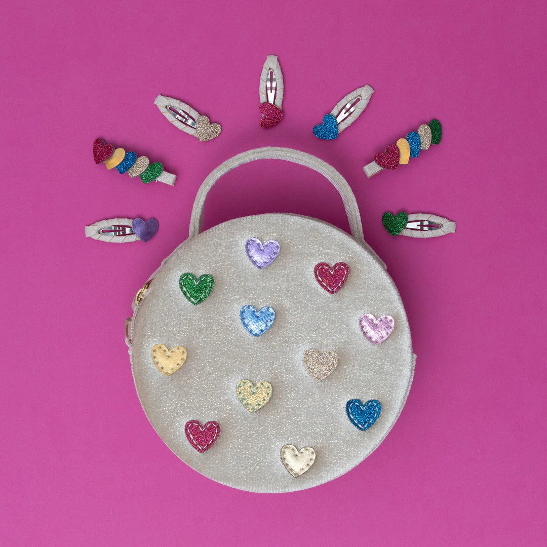 Jazzy Hearts Velvet Bag