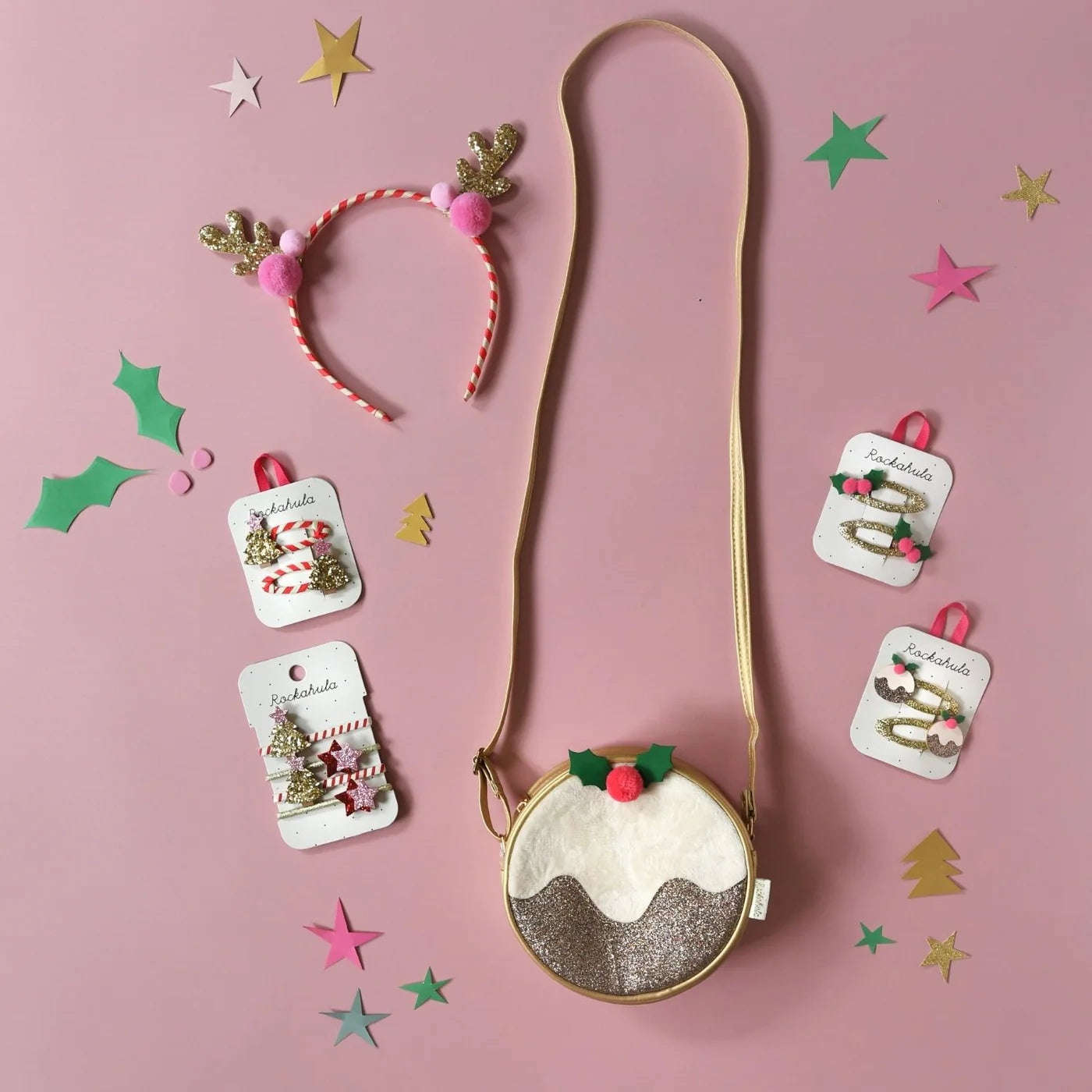 Stripy Pom Pom Reindeer Headband