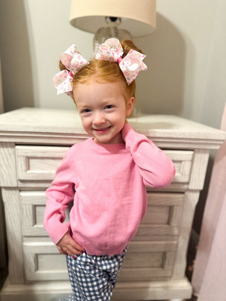 Medium "Big Sis" Printed Grosgrain Hair Bow