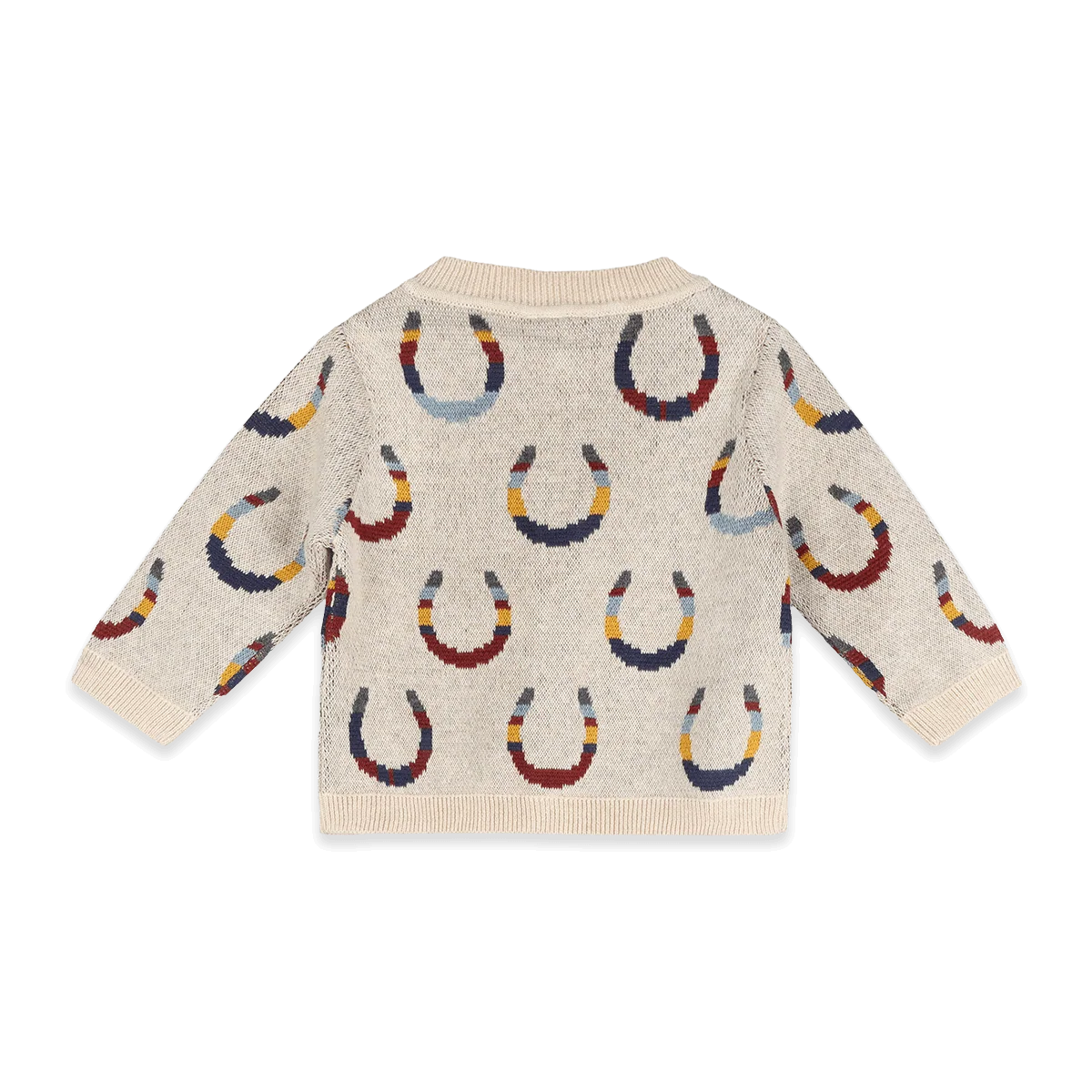 Horse Shoe Jacquard Knit Baby Cardigan (Organic Cotton)