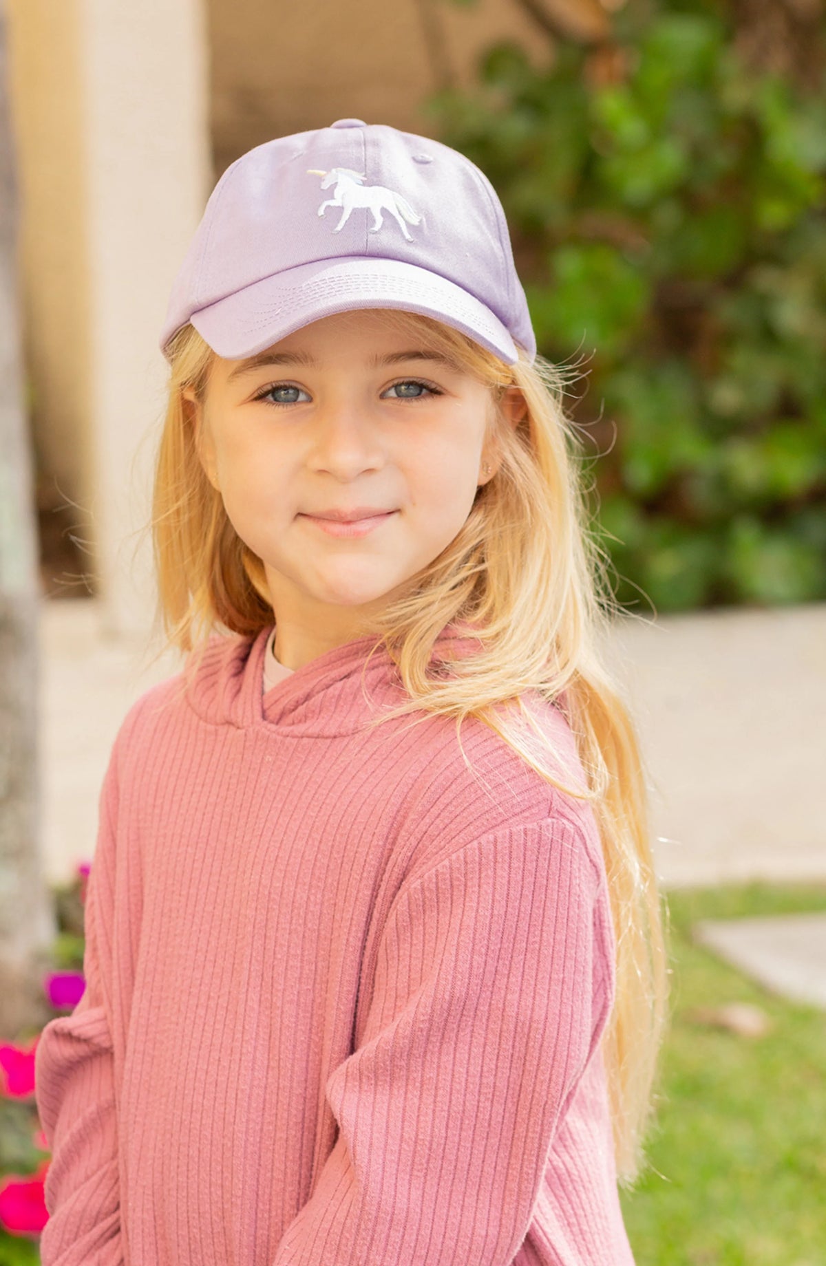 Rainbow Unicorn Bow Baseball Hat - Youth (2-8Y)