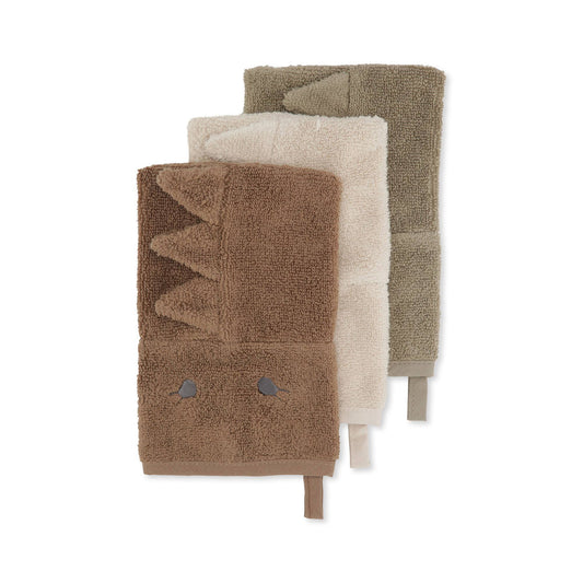 3 Pack Washcloth Animal - Dino