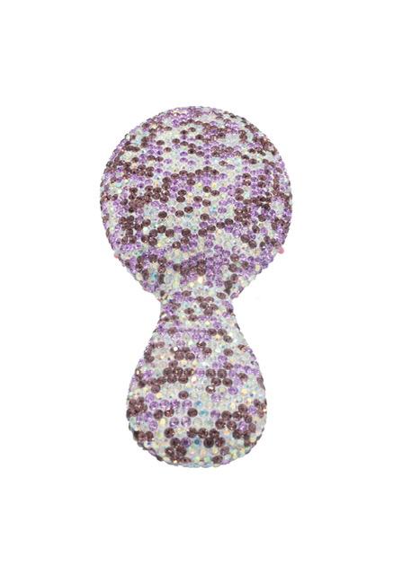 Small Crystal Hairbrush - Purple