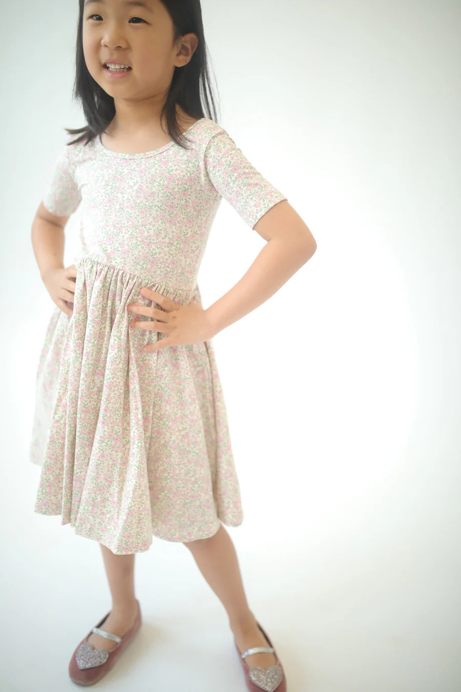 Short Sleeve Twirl Dress