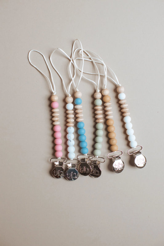 Petite Crew Pacifier & Toy Clip - Marble