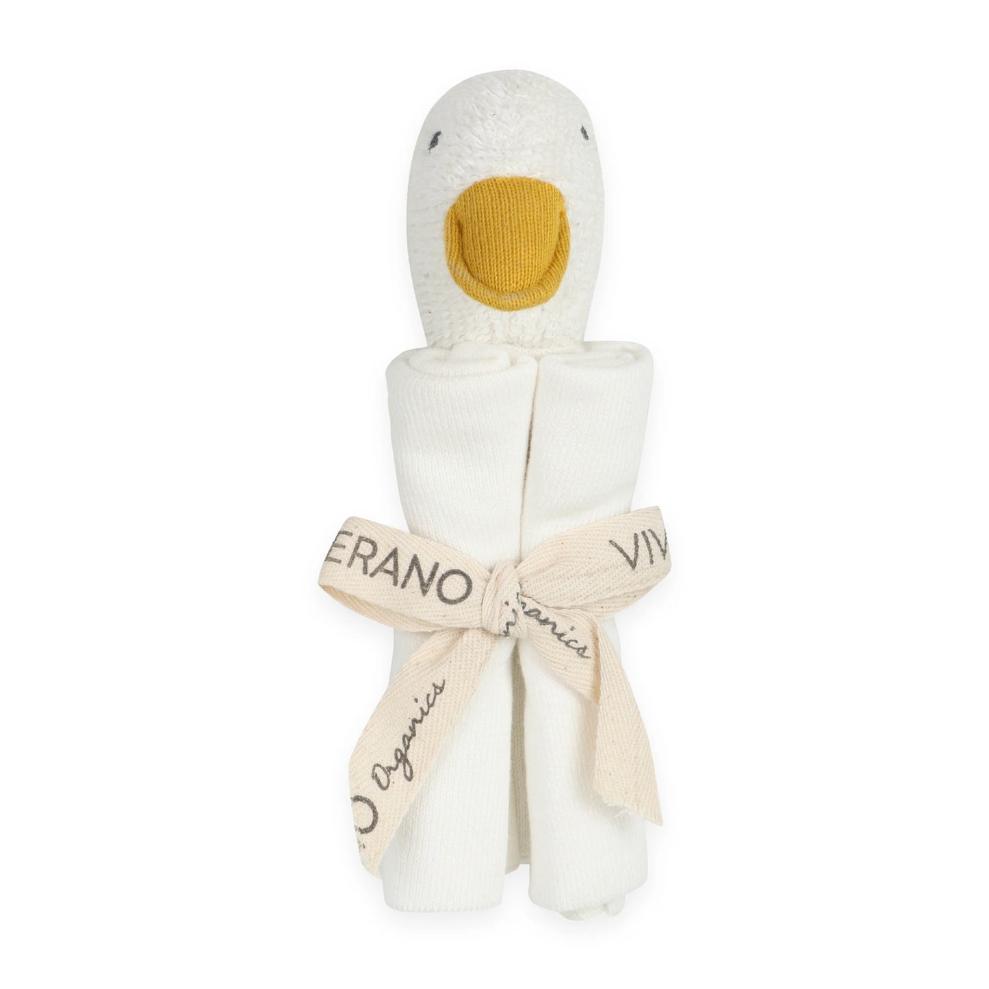 Organic Baby Lovey Security Blanket - Ivory Duck