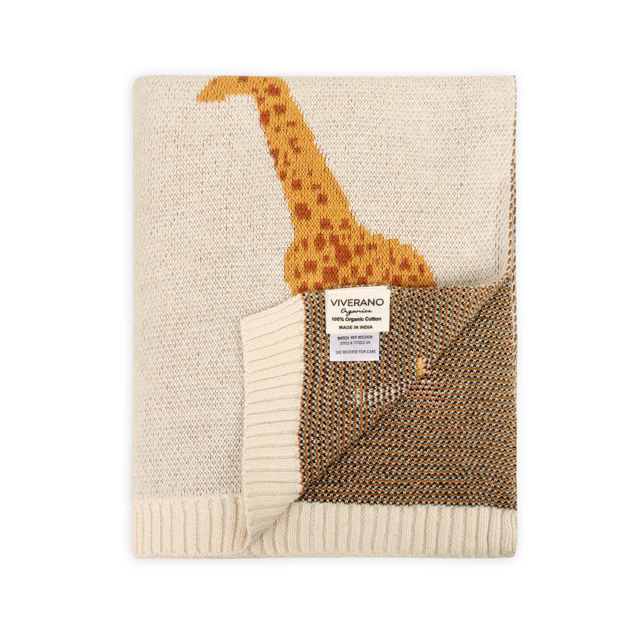 Savannah 3D - Organic Cotton Jacquard Sweater Knit Baby Blanket