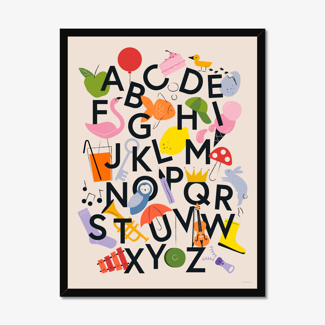 Favorite things Alphabet Fine Art Print Unframed -11"x14"