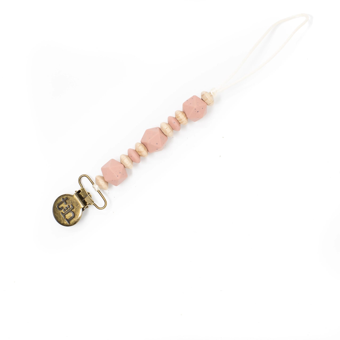 Petite Crew Pacifier & Toy Clip - Dusty Pink Speckle
