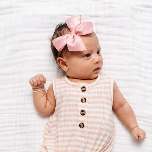 Satin Bow - French Pink Headband - Large