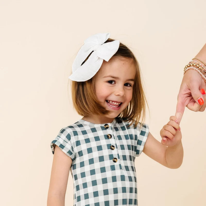 Cloud Muslin Heirloom Bow - White Clip - Large / Alligator Clip