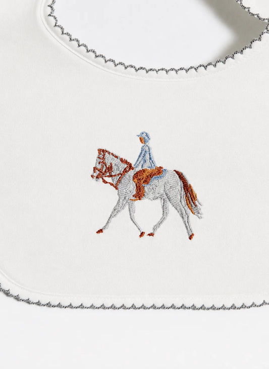 Classic Baby Bib - Embroidered Horse