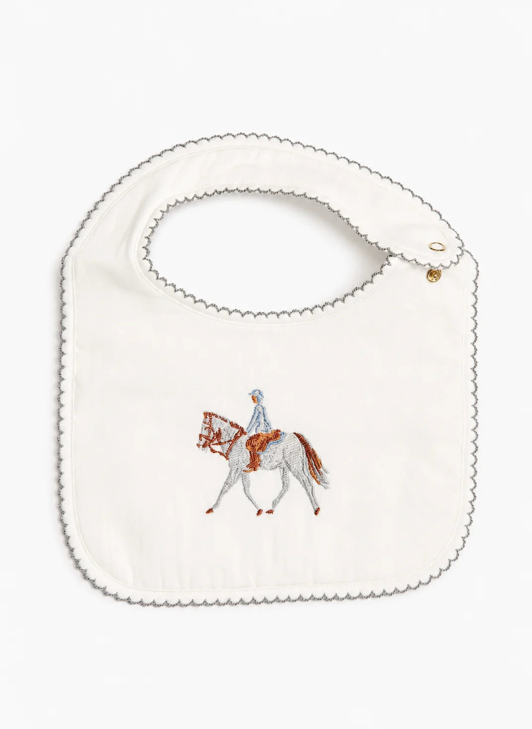 Classic Baby Bib - Embroidered Horse
