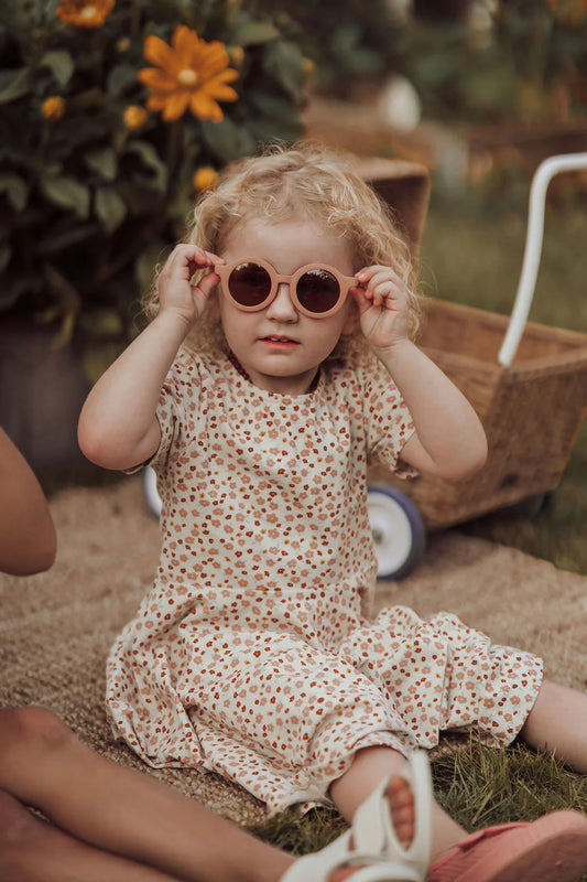 Original Round Sustainable Sunglasses - Bio Based - Bendable - Polarized - Blush Bloom (18M-10Y)