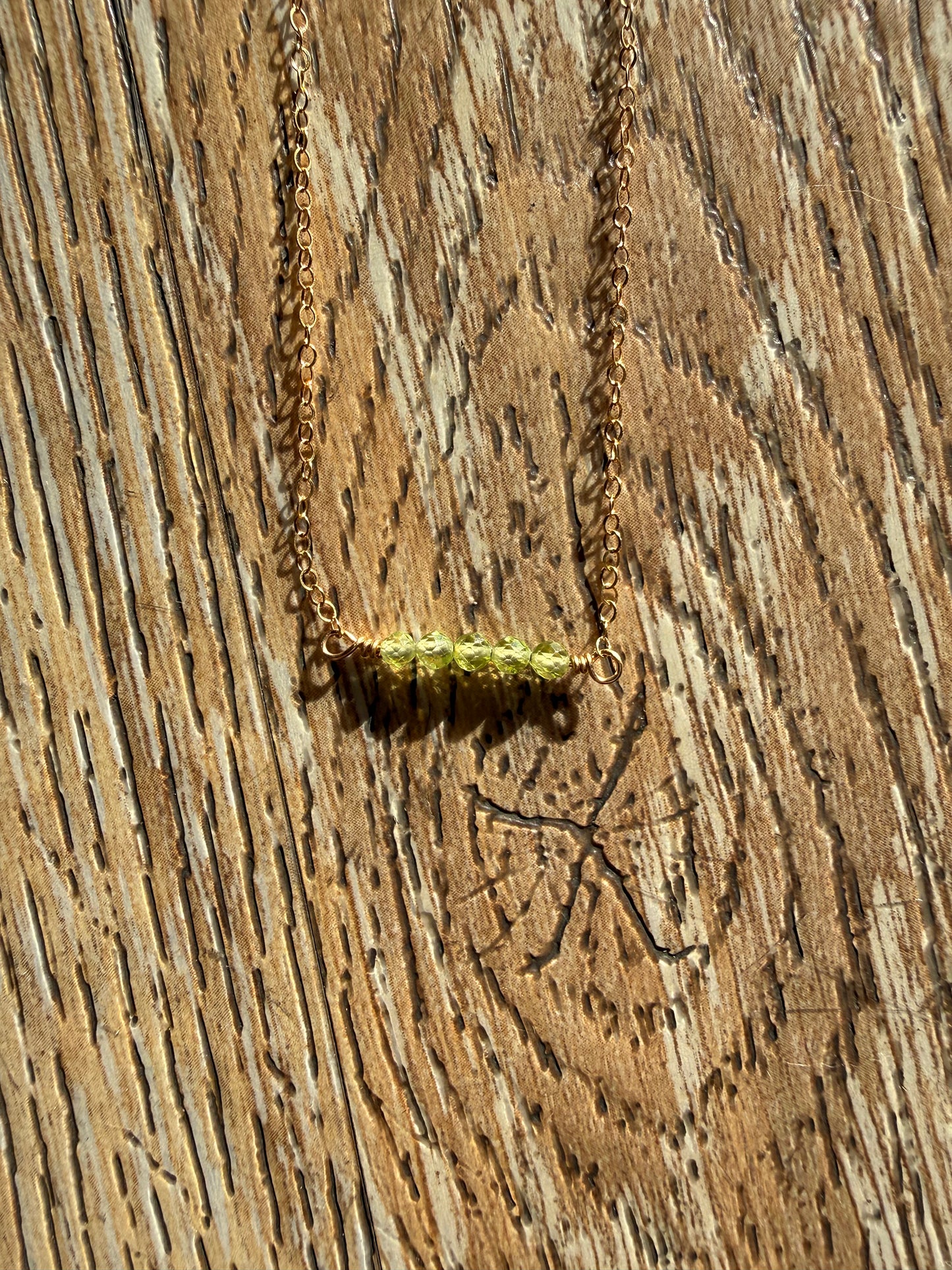 Peridot Necklace - 14kgf - 16"-18"