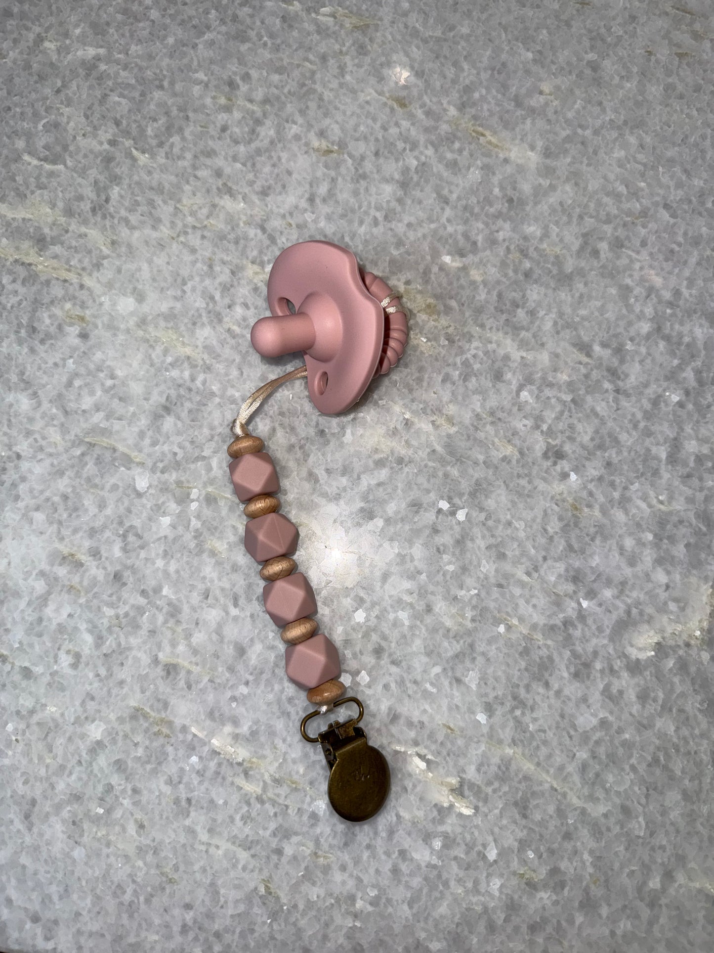 Pacifier/Clip Combo Special - Misty Rose