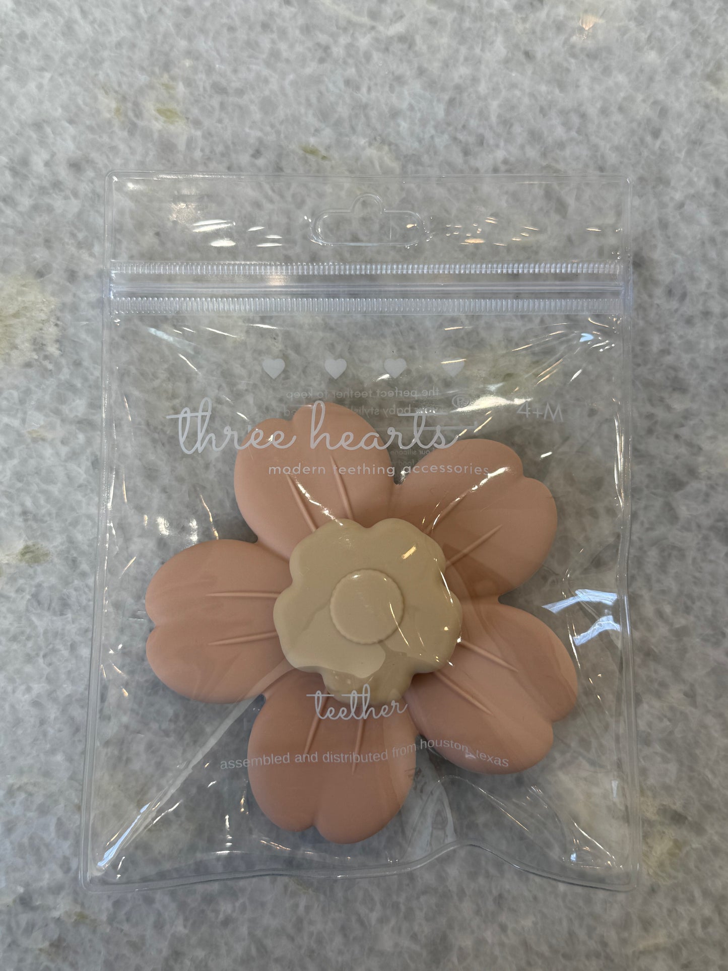 Daisy Toy Silicone Teether Spinner - Misty Rose