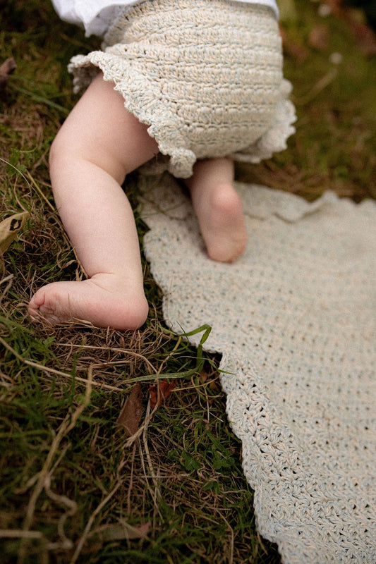 Cotton Heirloom Blanket - Sky Combo