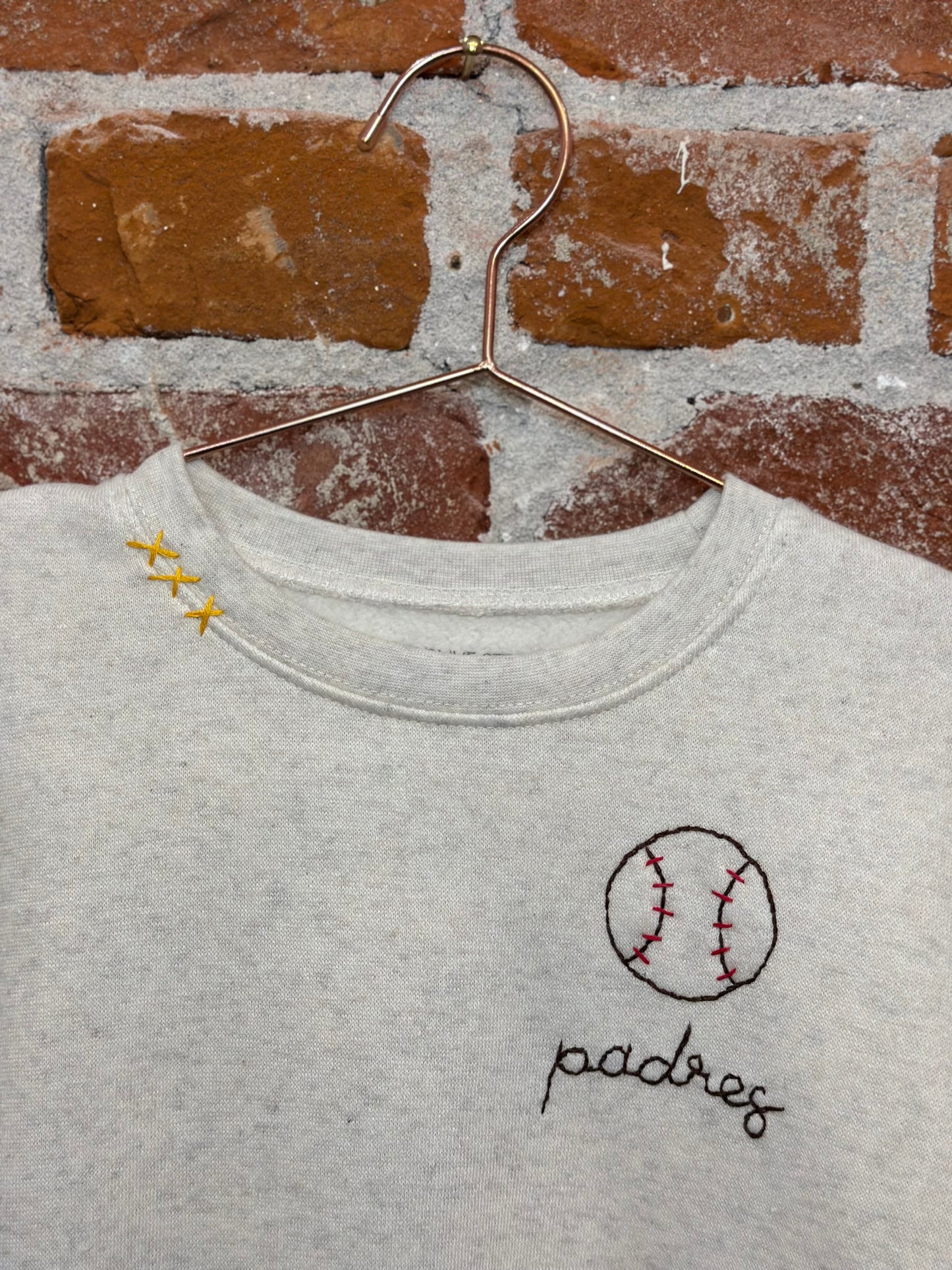 Padres Baseball Design + Collar Stitch Sweatshirt