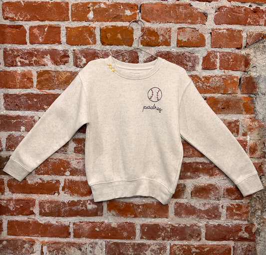 Padres Baseball Design + Collar Stitch Sweatshirt