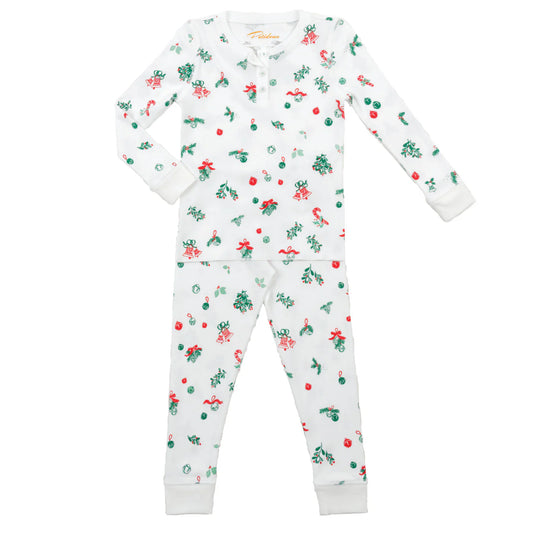 Jingle Bells Christmas Holiday Kid Pajamas Pima Cotton
