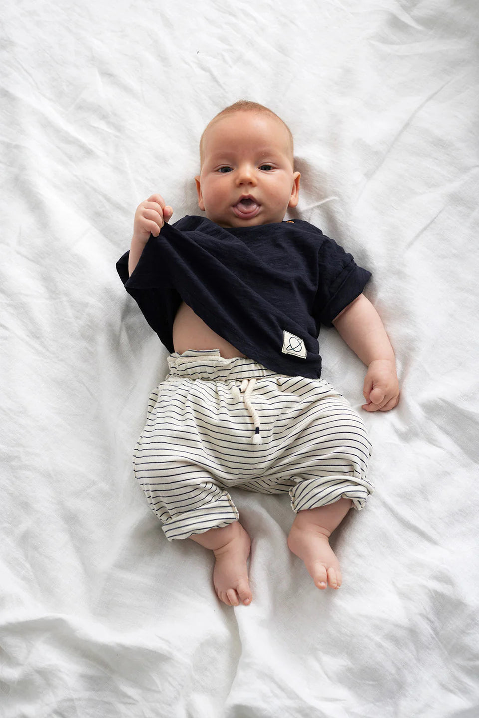 Organic Slub Stripe Baby Pants