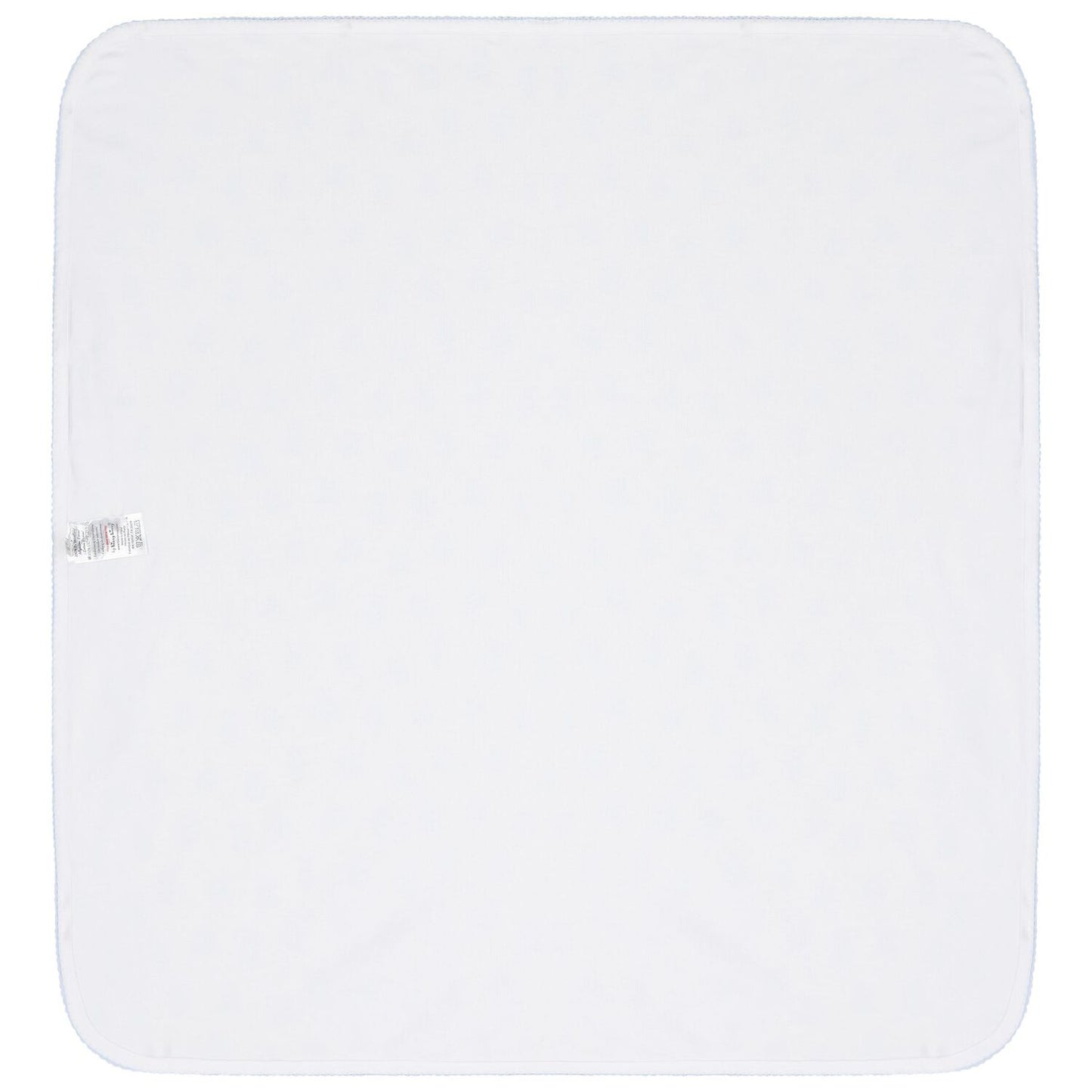 Blanket With Hand Embroidery - White, Light Blue Teddy Bear Time