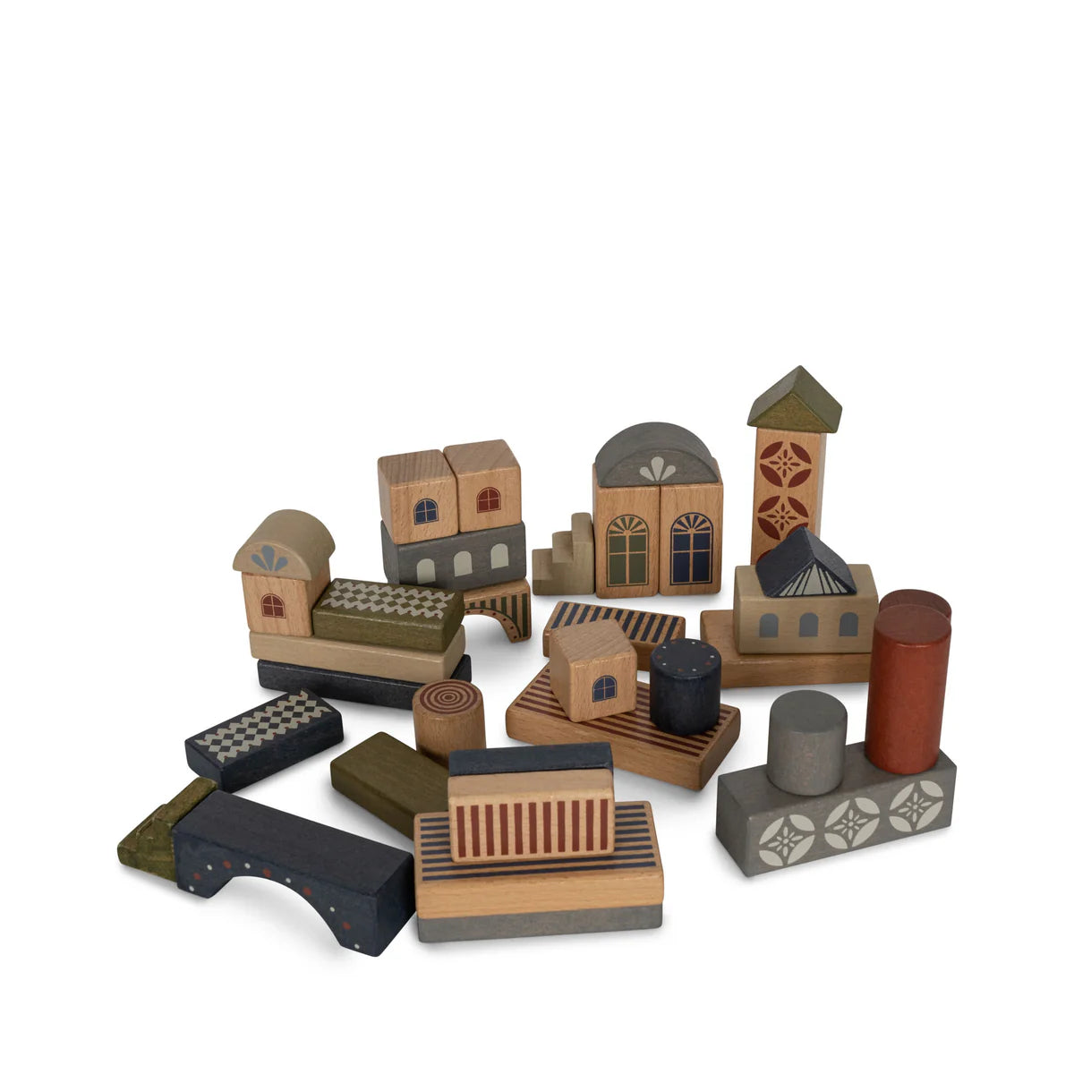 Konges Slojd-Wood Building Blocks- 34 PCS