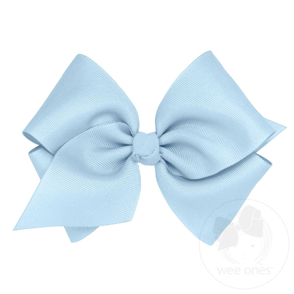 Mini King Classic Grosgrain Hair Bow (Knot Wrap) - Millennium Blue