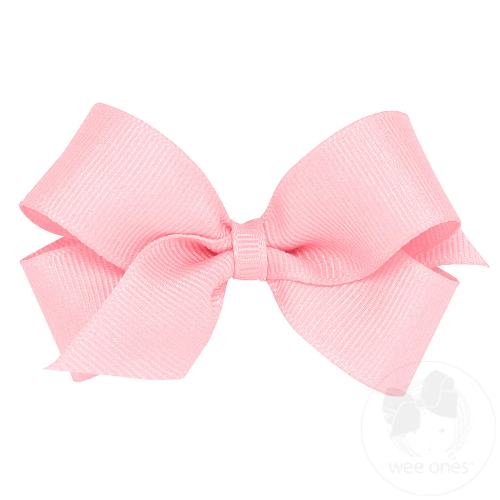 Mini Classic Grosgrain Hair Bow - Light Pink